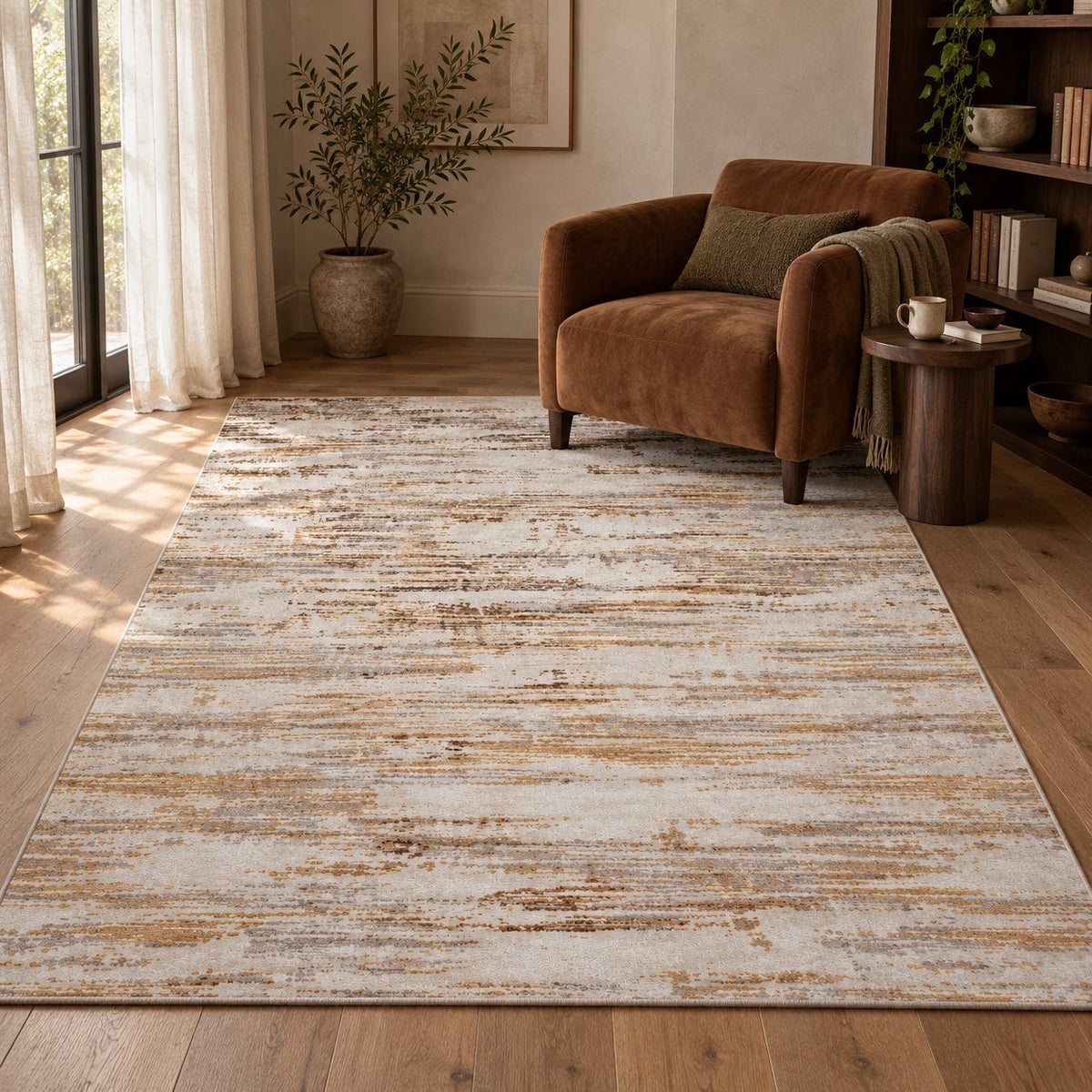 Tapis Ambre facile d'entretien dans un salon