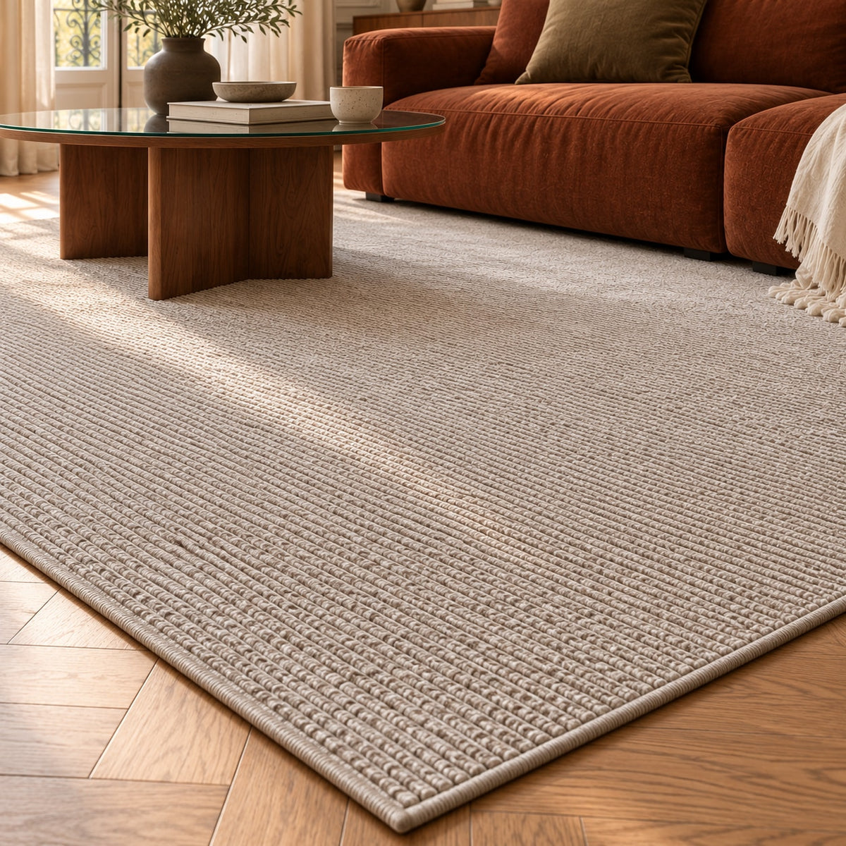 Tapis Alpage gris — vue rapprochée en situation