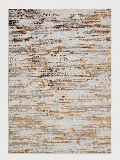 Tapis Ambre ivoire et ocre — vue entière du dessus
