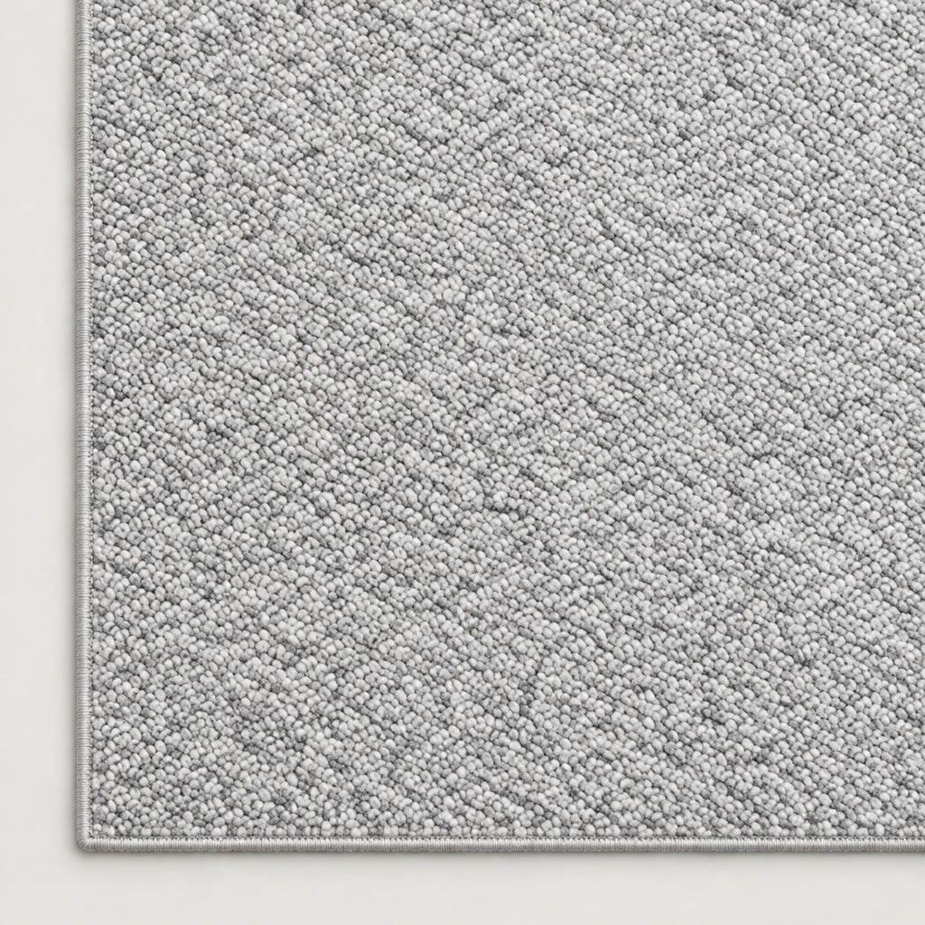 Tapis Ardoise gris perle — coin et texture sur fond clair