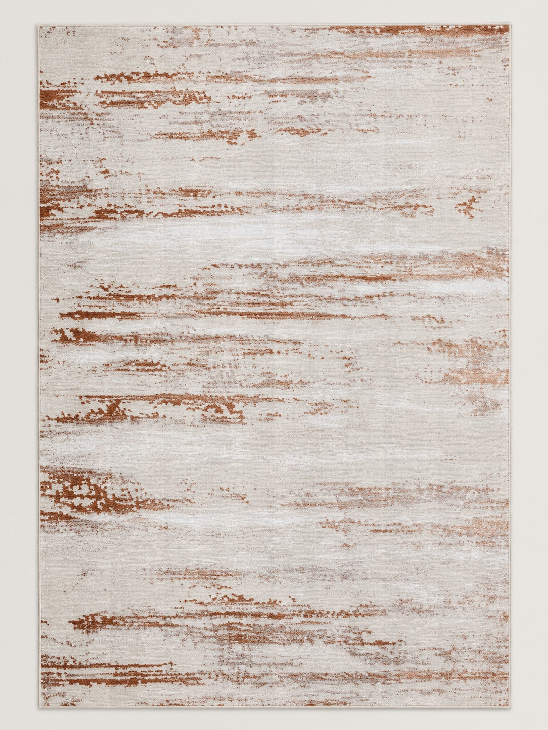 Tapis Brume ivoire et terracotta — vue entière du dessus