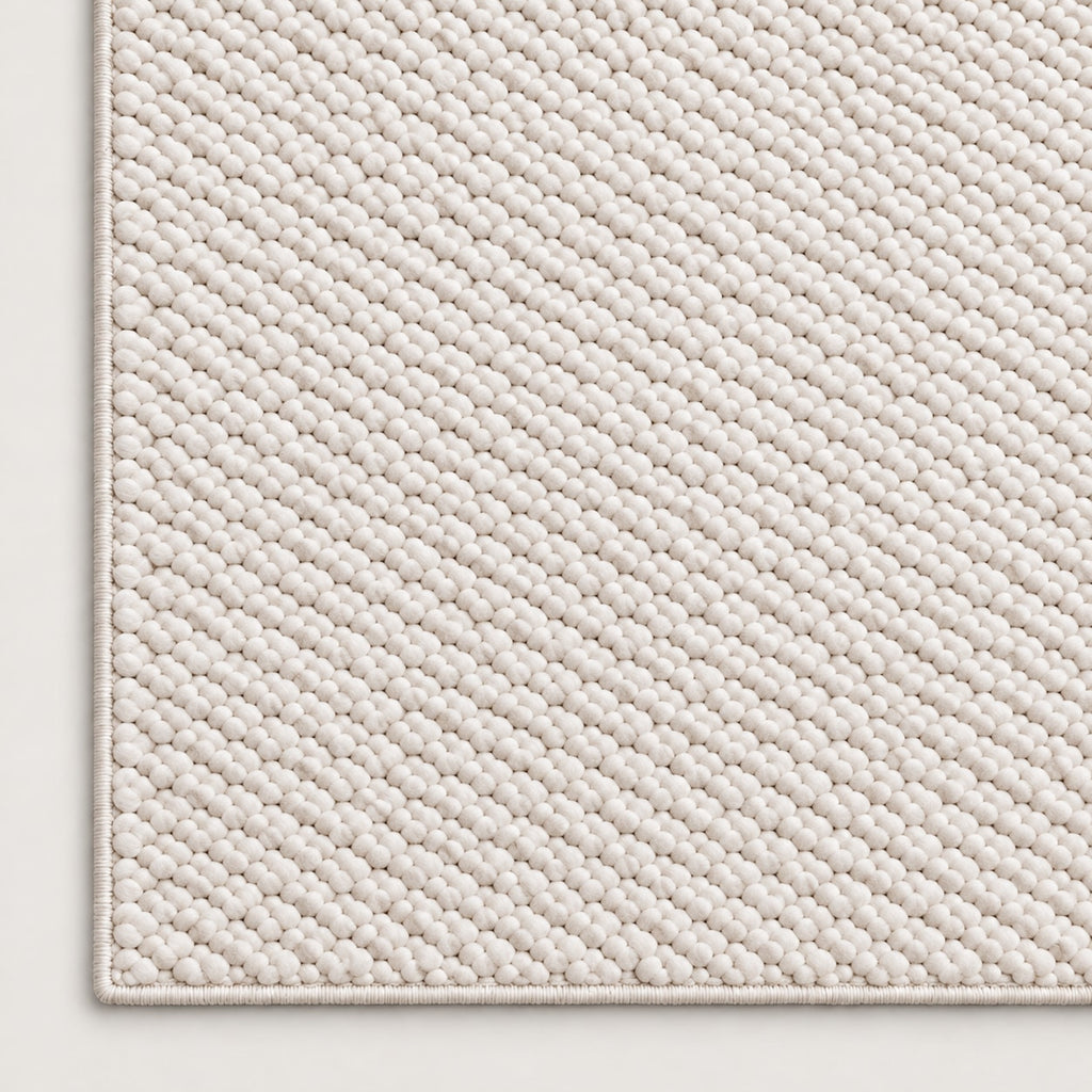 Tapis Craie blanc craie — coin et texture sur fond clair