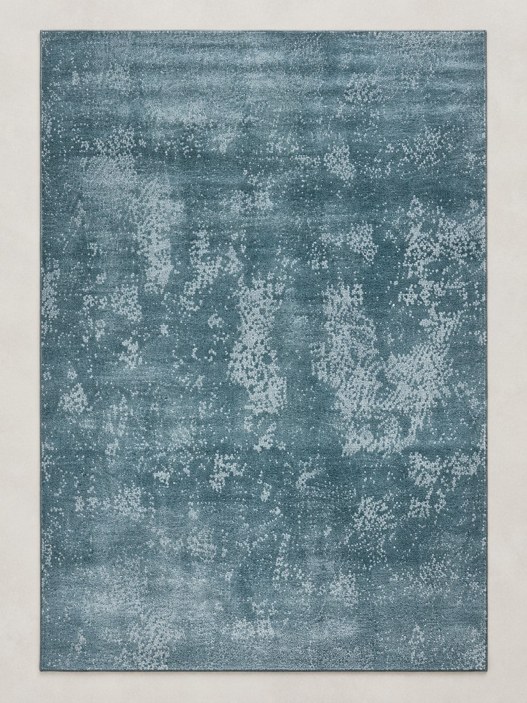 Tapis Lichen bleu pétrole — vue entière du dessus