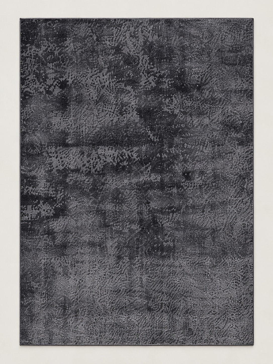 Tapis Lichen noir graphite — vue entière du dessus
