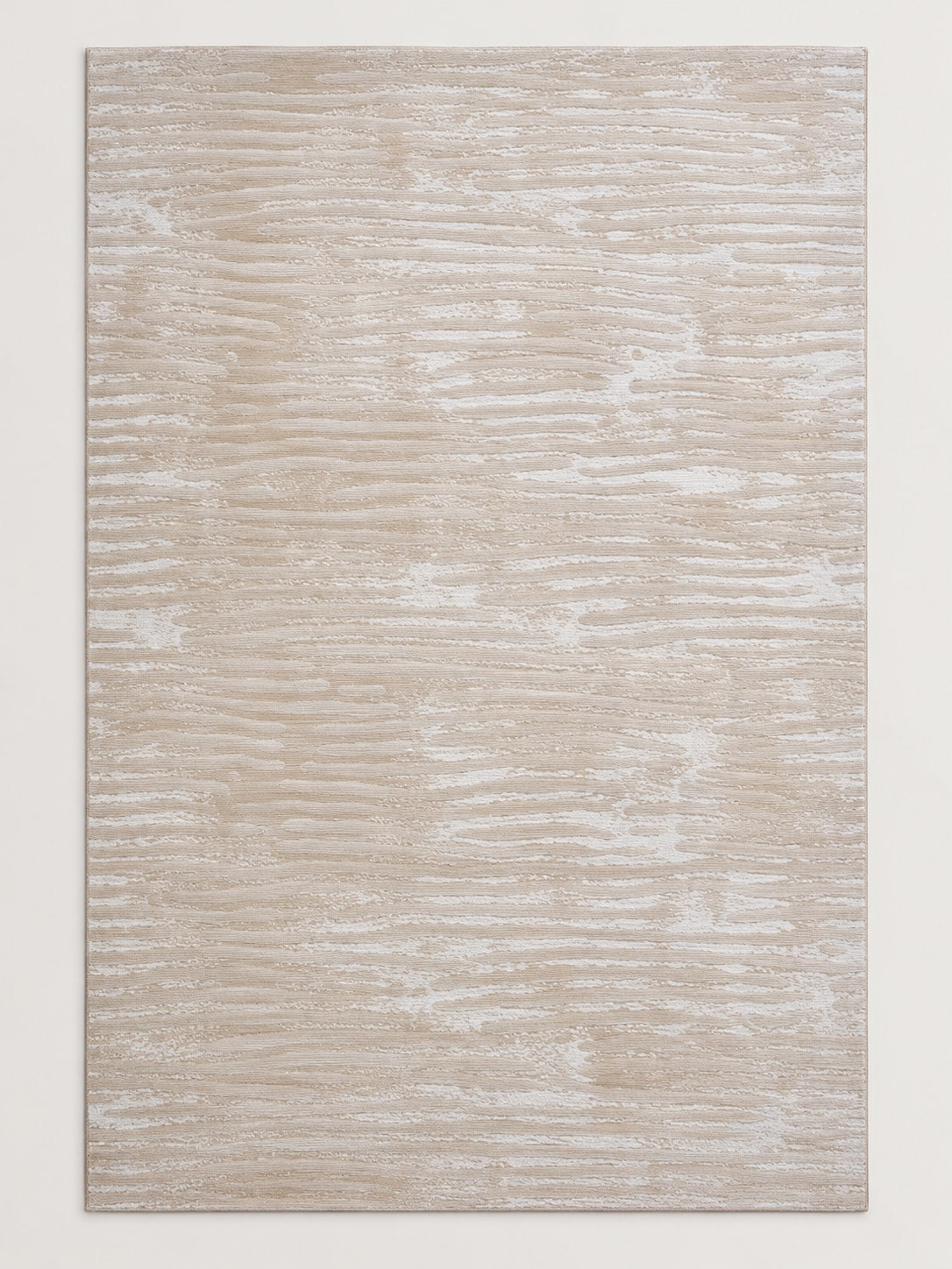 Tapis Nacre lin clair — vue entière du dessus