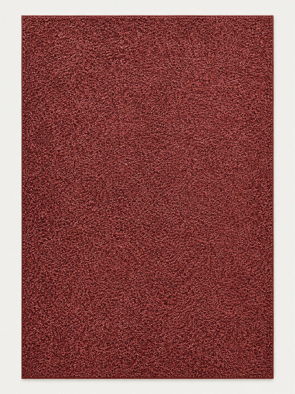 Tapis Pinède rouge rouille — vue entière du dessus