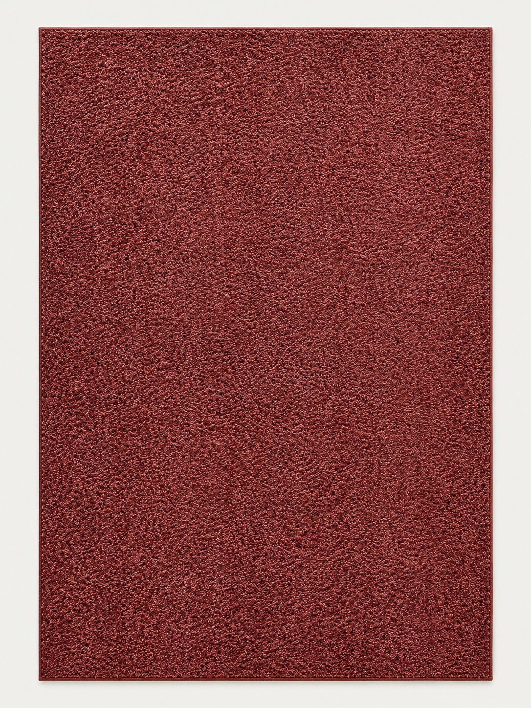 Tapis Pinède rouge rouille — vue entière du dessus