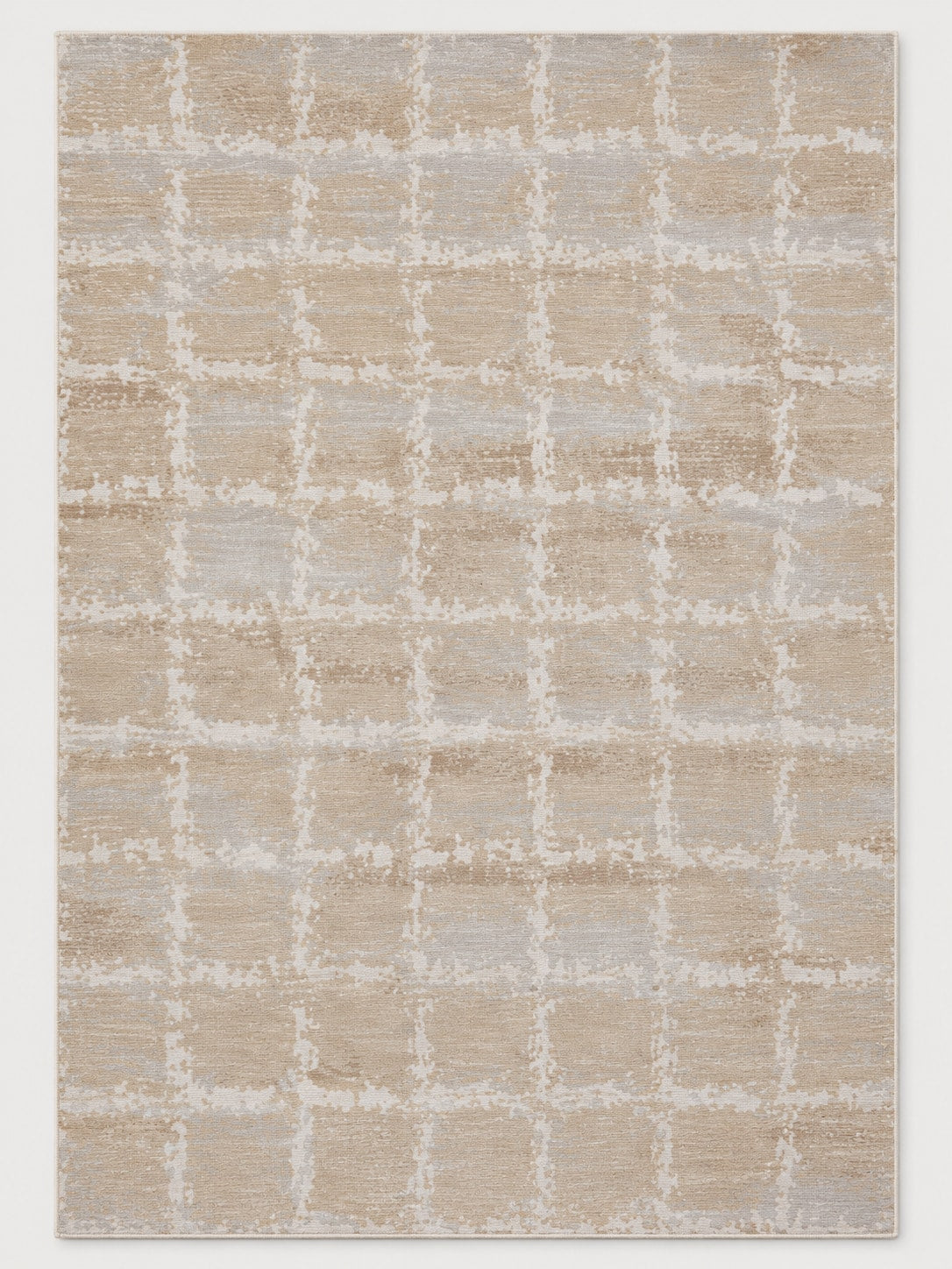 Tapis Rivage grège et bleu — vue entière du dessus