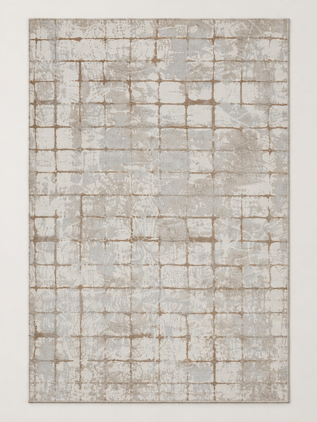 Tapis Rivage ivoire et taupe — vue entière du dessus