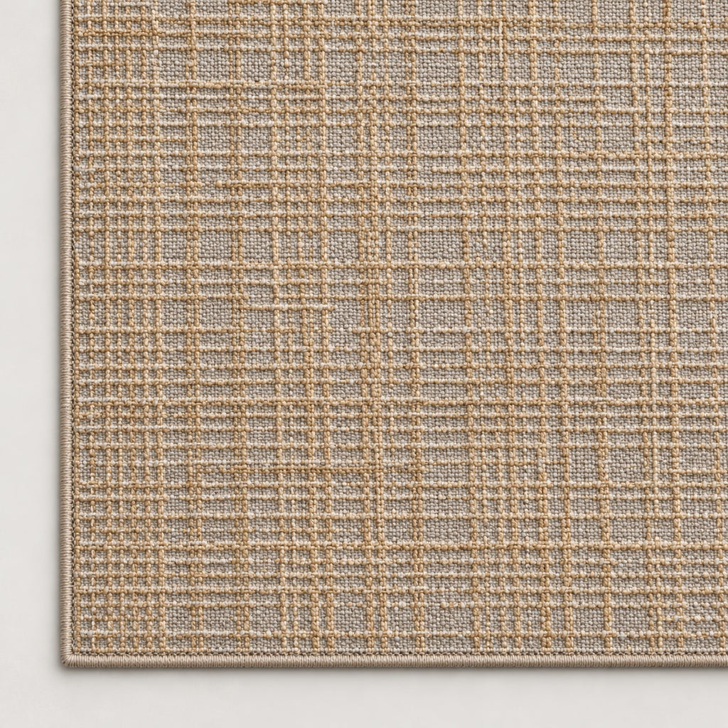 Tapis Sillon camel — coin et texture sur fond clair