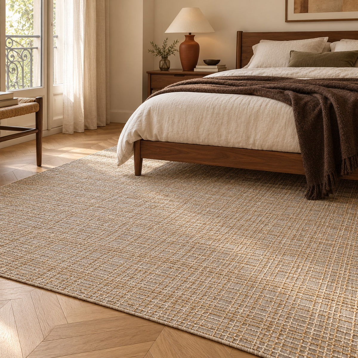 Tapis Sillon camel — dans un salon