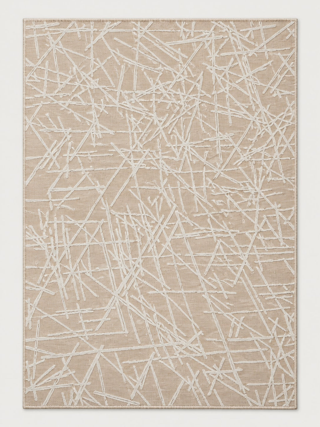 Tapis Tracé beige — vue entière du dessus