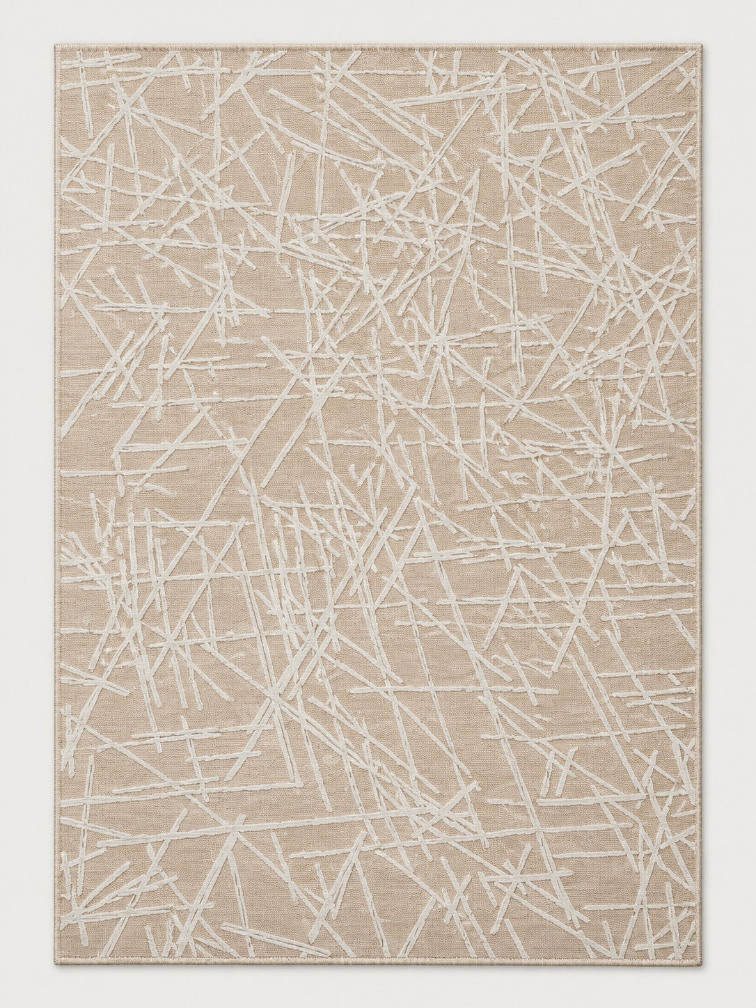 Tapis Tracé beige — vue entière du dessus