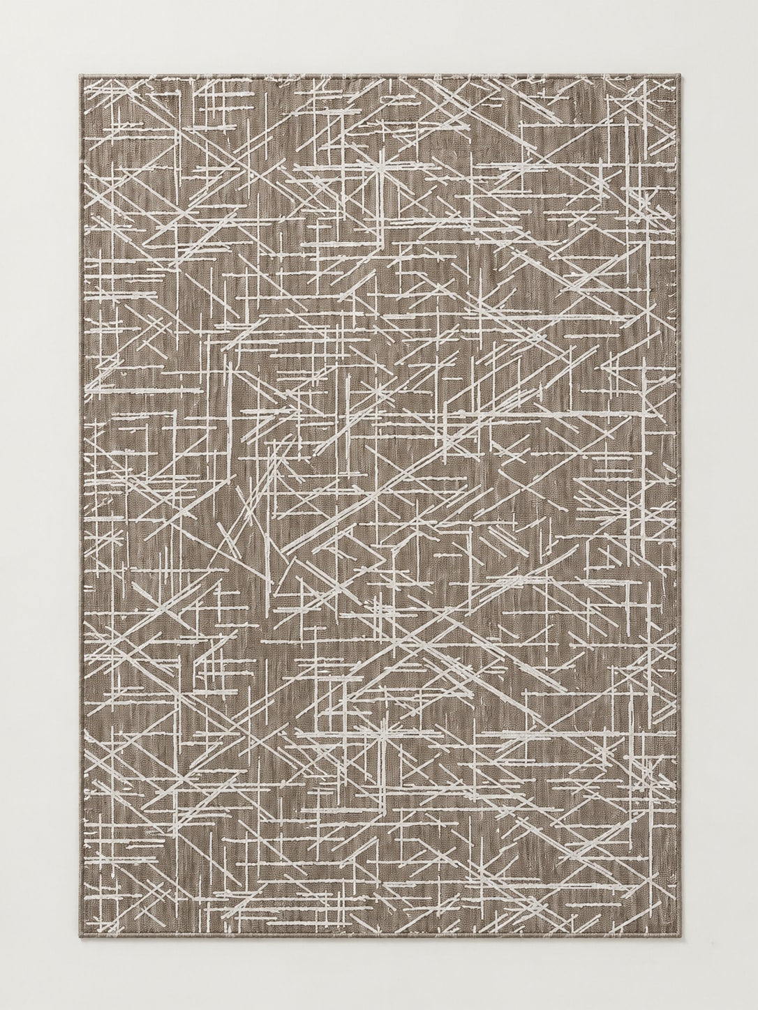 Tapis Tracé taupe — vue entière du dessus